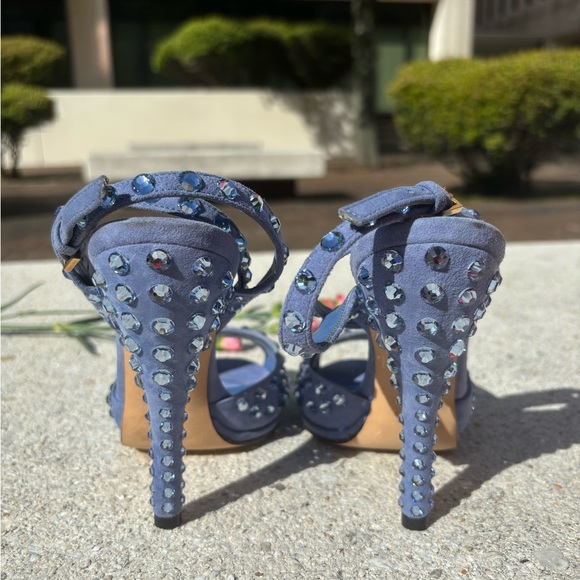 Gucci Swarovski Rhinestone Crystal Stiletto Heels Sandals Sz IT 35 - Picture 11 of 11